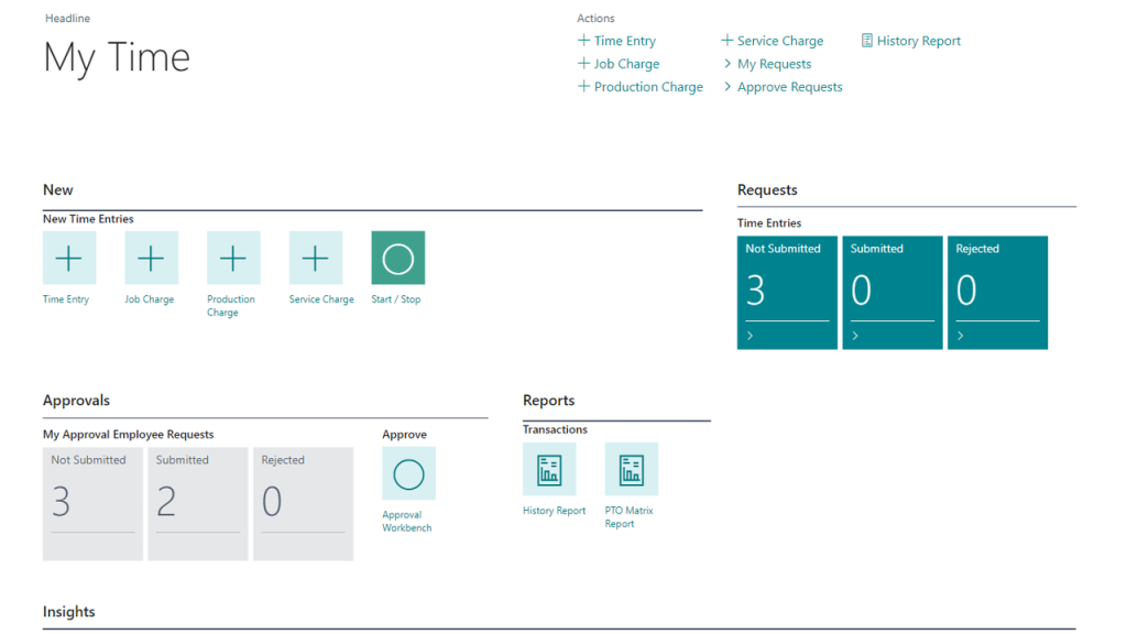 Time for Dynamics 365 Business Central Role Center