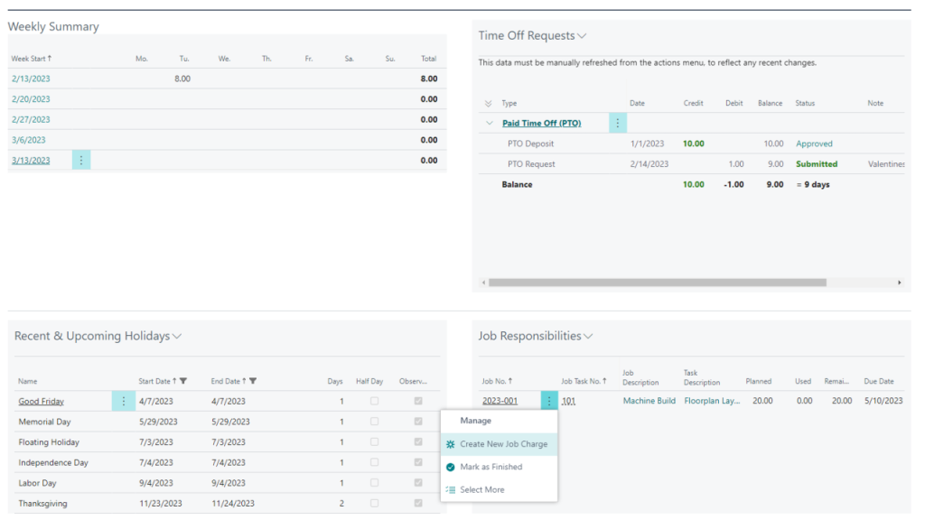 Time for Dynamics 365 Business Central - Insights 1 of 2