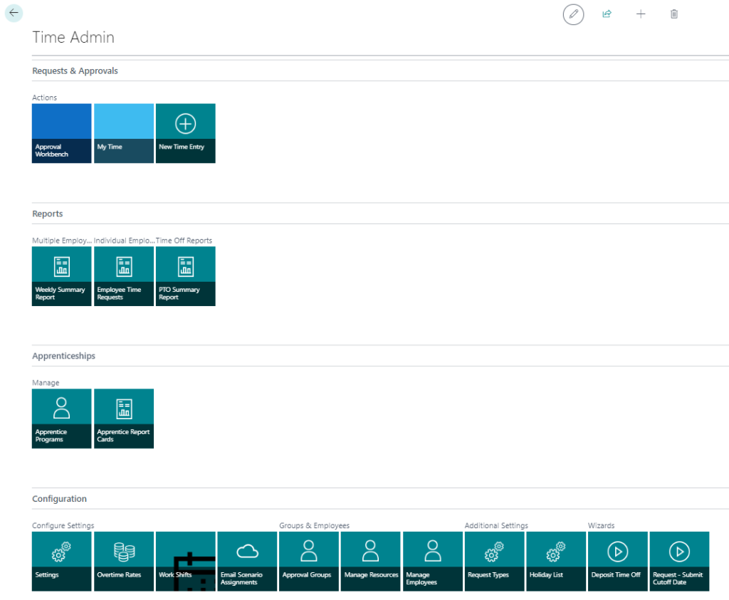 Time for Dynamics 365 Business Central - Time Admin